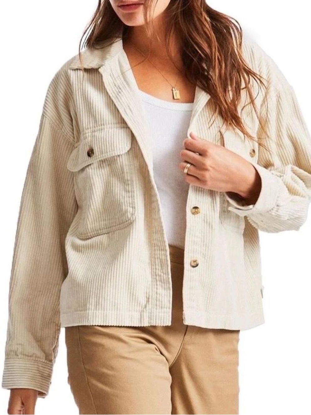 Brixton Corduroy Utility Jacket - Beige - Women